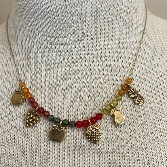 Vintage Fruit & Acrylic Bead Necklace - Picture 11 of 16